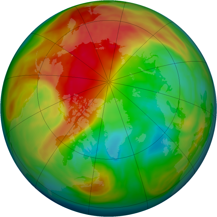 Arctic ozone map for 27 February 2005